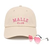 PIujsym 2er Set Malle Outfit Damen Kappe & Herz Sonnenbrille, Perfektes Mallorca Party Outfit für Sommer Strand Ur ...