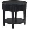 Signature Design by Ashley Marstream Modern End Table with 1 Lower Shelf and Reeded Apron, Black