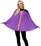 Magrank Ladies Purple Poncho Halloween Queen Cosplay Crew Neck Evil Witch Clothes