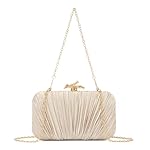 Clutch Purses for Women Evening Bag Pleated Clutch Bag with Chain for Wedding Party - Image 5