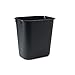 Rubbermaid Commercial 295500BK Deskside Plastic Wastebasket, Rectangular, 3 1/2 gal, Black