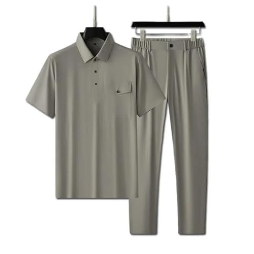 Men Ice Silk Ultra Thin Summer Quick Drying Sports Suit Men's T-Shirt And Trousers Set2