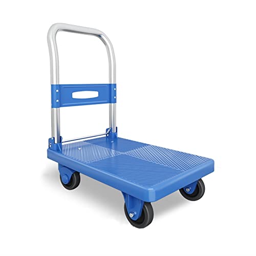 Carretilla Plegable de Plataforma con 4 Ruedas Azul miniatura 1