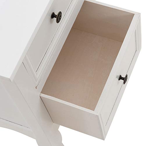 CLP Comodino Camera da Letto Bianco Fiona in Legno...