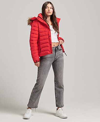 Doudoune courte à capuche fausse fourrure femme Superdry - vue 6