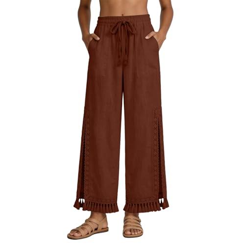 Pantalones de algodón y lino holgados para evitar el calor con estilo cargo