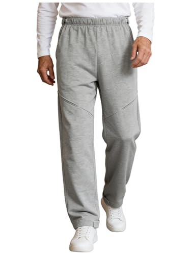 inhzoy Homme Patients Couchés À Long Terme Condamné Au Fauteuil Roulant Prothèses Hanche Bandelette Élastique Jambes Double Fermeture Éclair Gris M