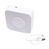 6-in-1 Luftqualitätsdetektor für TUYA App, PM2.5 Kohlendioxid-Temperatur-Feuchtigkeitsmonitor für Alexa-Sprachsteuerung, 2,4 GHz WLAN, Weiß(A)