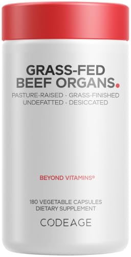 Codeage Grass Fed Beef Organs Supplement – Freeze Dried Glandulars