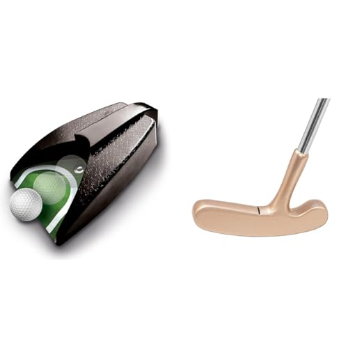 Retourneur automatique de balles de golf Longridge noir avec putter Bullseye