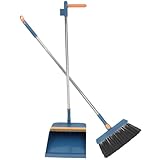 Abaodam Escoba y Recogedor Plegable de Acero Inoxidable y Plástico, Juego Compacto de Limpieza para Hogar y Baño, Cerdas Densas para Barrido Fácil, Mango Ergonómico y Diseño Ahorrador