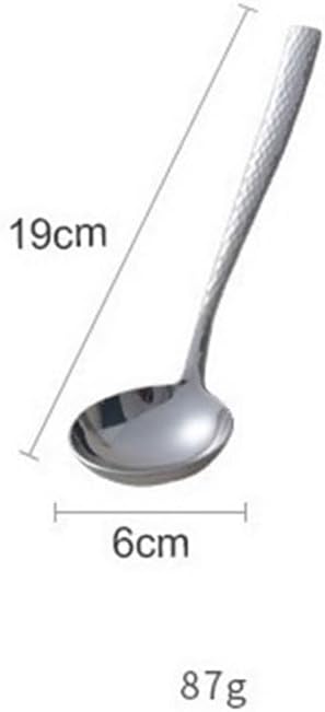 Silverware Flatware Set, 1/4/6/8/10/12 Pcs 304 Stainless Steel Large Soup Shell Hot Pot Colander Household Small Colander(Silver,8 Pieces)