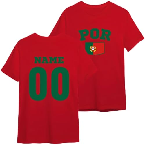 latostadora Camiseta Portugal 2026 Personalizada - Camiseta Personalizada Fútbol Selección País - Nombre y Número - Equipo Portugal Unisex