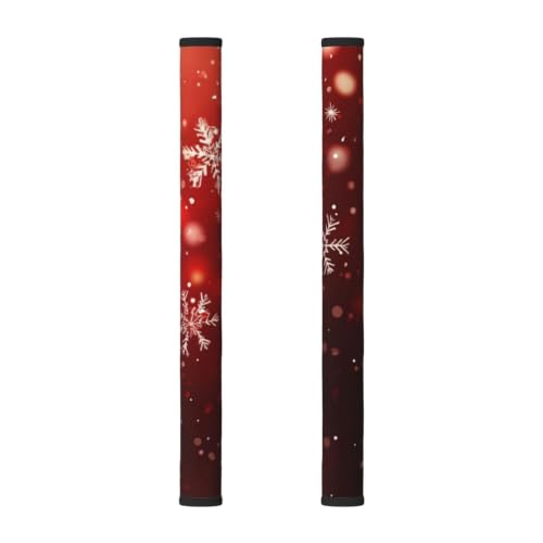 Refrigerator Handle Covers Red Christmas Snowflake Xmas 2 Pack, Fridge Door Handle Cover, Kitchen Appliance Handle Protector for Dishwasher, Oven, Microwave Handles, Fits 3.5 to 4.3 Inch Circumference
