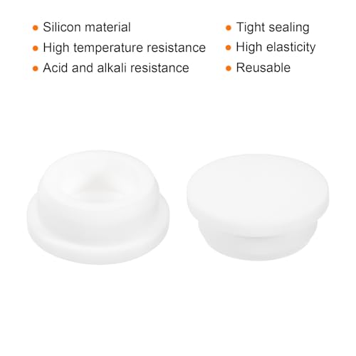 Image of MECCANIXITY 11pcs T-Shaped Silicone Plugs 31.3mm 1 1 /4 Inch Dia Snap in Plug Hole Seal Cover Round Rubber Stopper for Kitchen Rubber Bulkheads Waterproof Sealing Plugs White