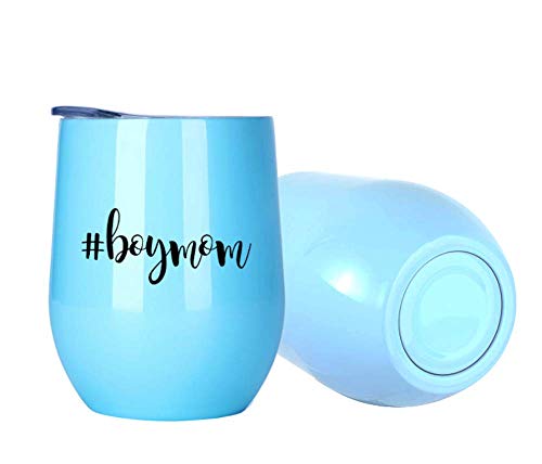Tipit Drinkware #Boymom | Boy Mom | 12 Oz Stainless Steel Stemless Wine Tumbler With Lid - Mom Mug - New Mom Cup - Mother Of Boys - Wine Tumbler - Best Mom Mug Tumbler #TOP2
