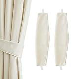 StangH Curtain Holdbacks - 2 Packs Ivory White Tiebacks Soft Velvet Fabric Match Curtains Luxury Home Decoration, (Ivory White, 21 inch Length, 2 Packs)