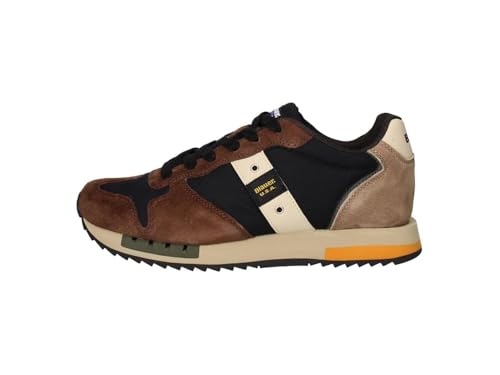Blauer U.S.A. QUEENS01 - Zapatillas bajas de moda casual, Marrón Marino, 41 EU