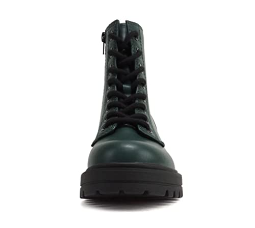 Image of Soda FIRM - Lug Sole Combat Ankle Bootie Lace up w /Side Zipper