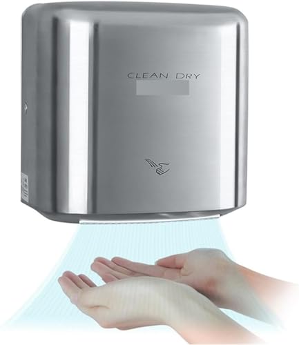 Automatic High Speed Hand Dryer, Automatic Hand Dryer Sensor Hot Cold with Hepa High Speed 100m/s 304ss Hands Drying Machine for Commrercial(Bianco)