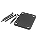 Hordion 2 Pack Guitar Neck Plate, Metal Neckplate Replacement Electric Guitar Parts with Crews, Black