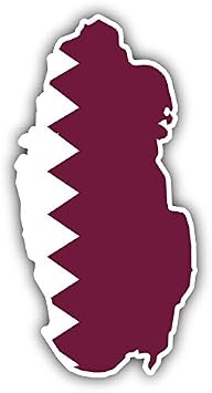 Qatar Map Flag Car Bumper Sticker Decal