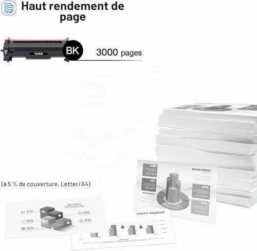 Toner TN2420 compatible Brother noir haute capacité pour impressions nettes pack de 2