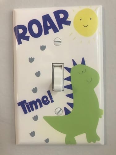 Dinosaur Boys Room Light Switch Cover Plate Kids Decorative Nursery Teen Toddler Room Decor Bedroom Bathroom Playroom (Dino Roar)