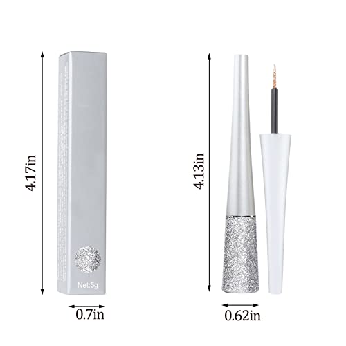 Rosarden Glitter Eyeliner Long Lasting Wear, Colored Eyeliners Makeup Pen, Metallic Liquid Eyeliner Waterproof Quick Dry Smooth No Fading Rainbow Eyeliner Eyeshadow Pencil, Women Sparkle Shimmer Color Eyeliner #TOP4