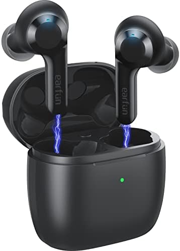 EarFun Air True Wireless Earbuds with 4 Mics, Bluetooth 5.0 Earbuds Touch Control, USB-C Quick Charge with Wireless Charging, Deep Bass, in-Ear Detection Headphones, 35H Playtime (Black)