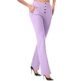 Kifszeury Bootcut Dress Pants Women Purple 3XL | Casual Work Pant with Pockets, High Waist Stretchy Trousers...
