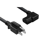 Cable Leader 3 ft 18 AWG Universal Right Angle Power Cord NEMA 5-15P to IEC320 C13R