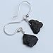 Gempires Gift Black Spinel Gemstone Earrings Raw Black Crystal Handmade Jewelry August Birthstone Gifts Hypoallergenic Silver Plated Elegant Dangling Statement Earrings