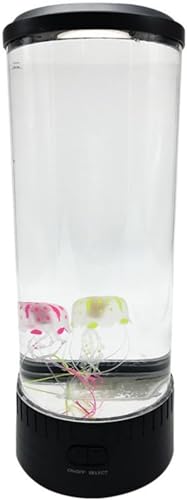 Klivex卓上 アクアリウム LED クラゲ イルミネーション搭載 クラゲ内蔵 シリコン スタンドタイプのコンパクト アクアリウム 水族館、シミュレーション海底 (大きい)