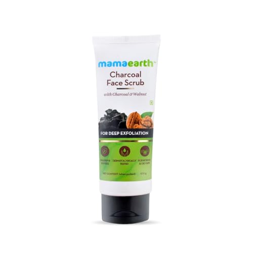 Mamaearth Charcoal Face Scrub for Oily and Normal skin, with Charcoal and Walnut for Deep Exfoliation – 100g