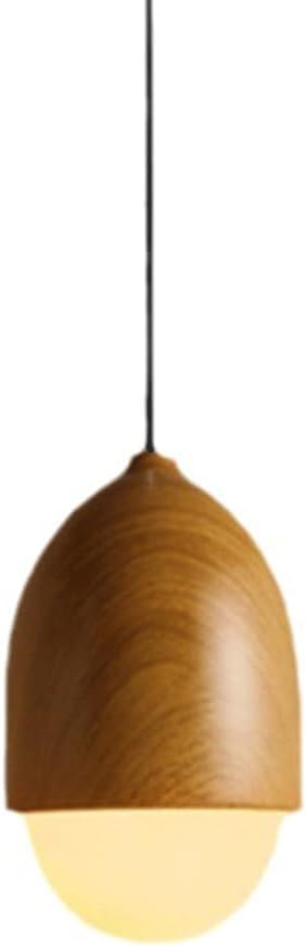 Solid Wood Light, Kitchen Island Lighting Fixtures, Indoor Lamp with Frosted Glass Shade, Hallway Adjustable Height Hanging Chandelier for Dining Ta/C