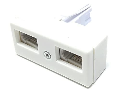 DRUT BT 1x BT Plug - 2x BT Sockets Telephone Splitter BT Phone Lines T Shaped Cable Adapter, White (Two Way) - Image 3