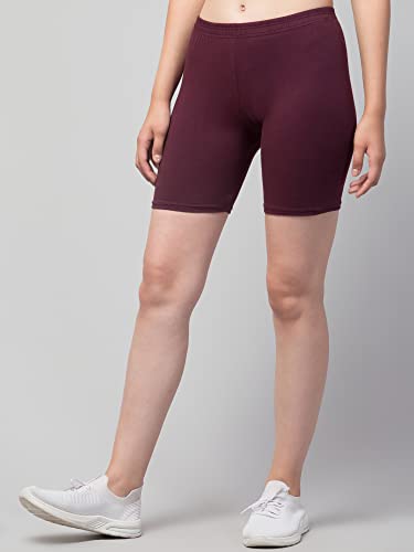Image of Women's Cycling Shorts - Skin Fit Stretchable Tights for Gym, Sports, Running, Yoga & Layering Under Dresses - High-Waist, Seamless, Moisture-Wicking