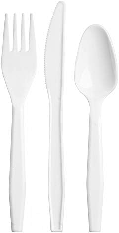 180 Combo White Plastic Cutlery