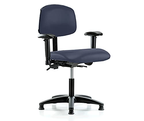 Image of Perch Task Chair with Glides, Desk Height 18 inch-23 inch, Imperial Blue Vinyl