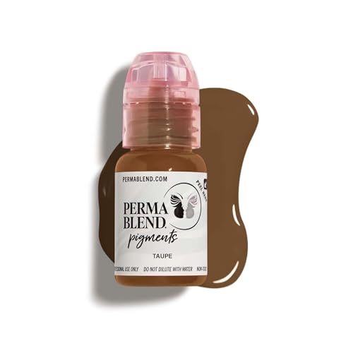 Perma Blend Taupe Tattoo Ink - Cool Light Brown Pigment for Eyebrow Tattooing - High Density Color, Made in The USA - Vegan-Friendly Tattoo Supplies & Equipment (0.5 oz)