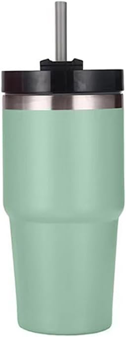 Tumbler with Straw, Thermos Water Bottle, 20.3 fl oz 600 ml, Heat Retention, Cold Retention, Vacuum Insulated, Double Wall Construction, Wide Mouth, Large Capacity, Leak Proof, Sports Bottle, Cup