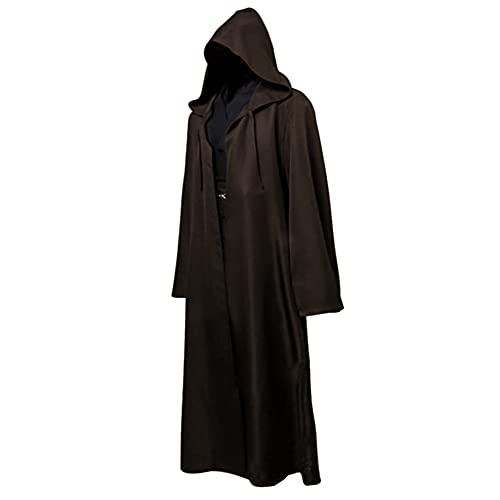 GraduationMall Adult Sith Robe Halloween Jedi Hooded Cloak Knight Darth Sidious Cosplay Costume Brown Large
