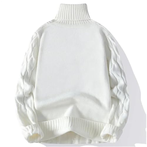 Men Turtleneck Knit Sweater Thick Warm Pullover Jumpers Warm Solid Loose Casual Sweaters3