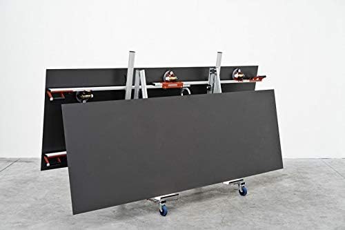 The Raimondi A Frame Cart storing two large format tiles vertically, demonstrating its dual-functionality for transport and secure storage.