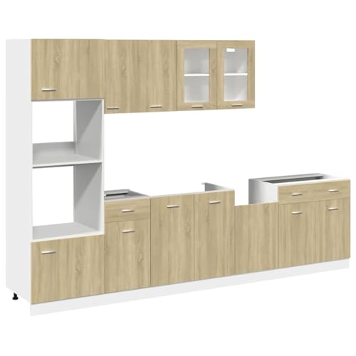 vidaXL Ensemble d armoires de Cuisine 7 pcs chêne Sonoma