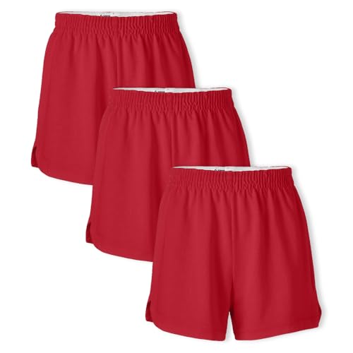 Soffe Girls Authentic Cheer Shorts 2.75 Inseam Red X-Small (3-Pack)