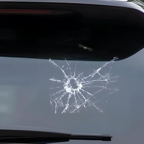 Image of Broken Glass Decal - 4 Pcs, 5.9 inch Waterproof Stickers for Cars, Trucks, Laptops, Walls