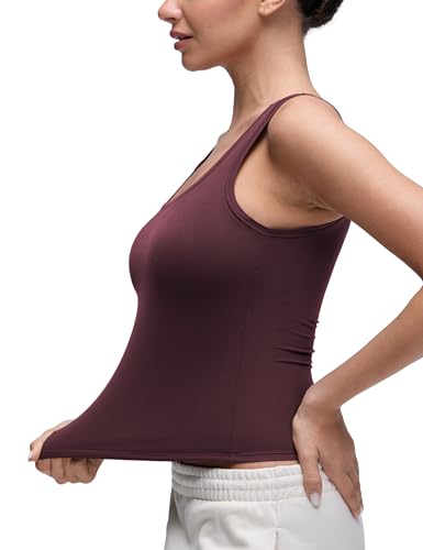 Image of CRZ YOGA Softembrace Scoop Neck Tank Top | Workout, Ultra Soft, Tight Fit, Waist Length, Double Lined, Sleeveless Shirts for Women