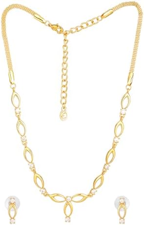 Estele Jewellery Sets for Women Gold Plated Bridal Necklace Jewellery Set with Earrings